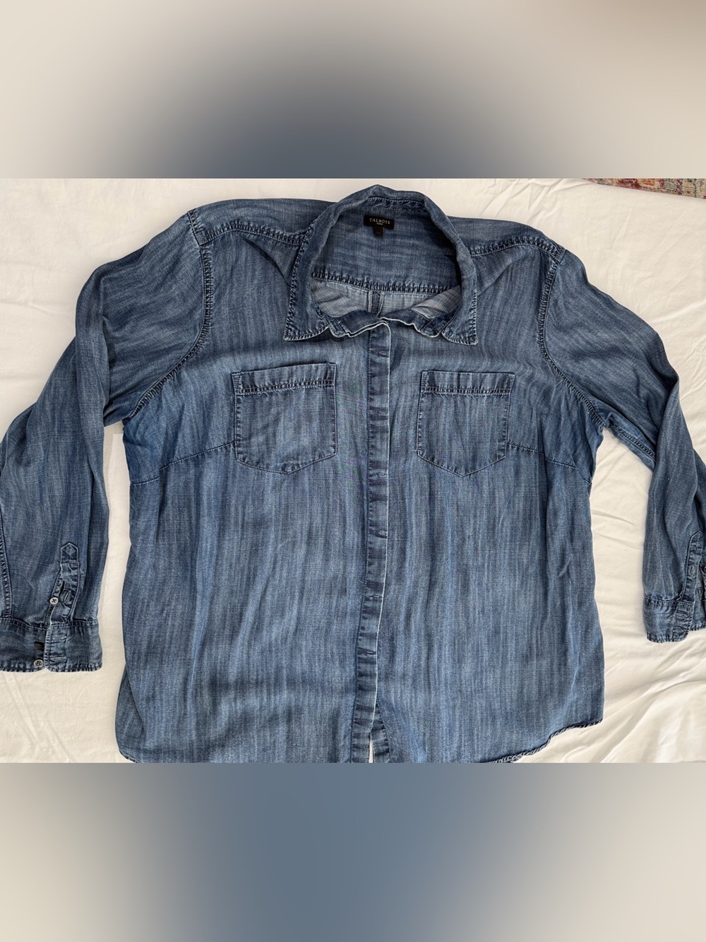 Talbots Blue Lightweight Chambray Button Down